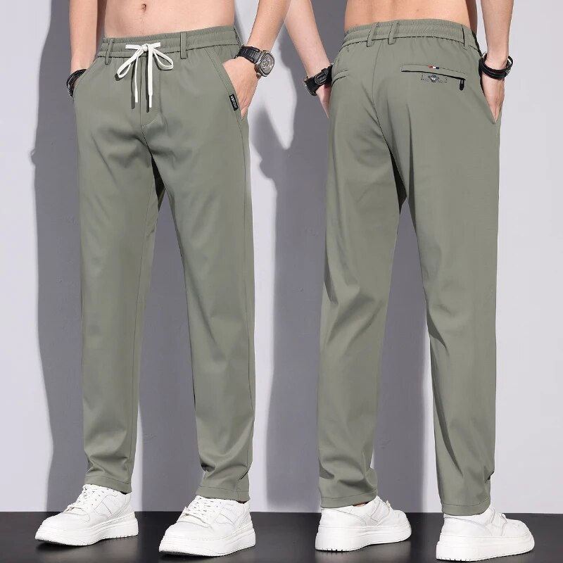 Thumbnail: Unvanqu Harajuku Street Soft Ice Silk Thin Casual Pants 2024 Summer Men's Fashi