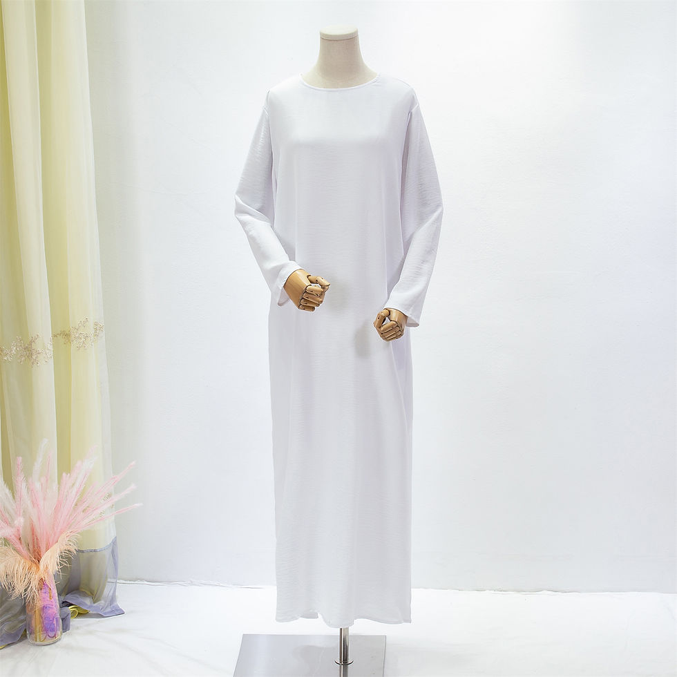 Thumbnail: Women Abayas Muslim Kaftan Puff Sleeves Lace-up Maxi Length Ramadan Dresses Jil
