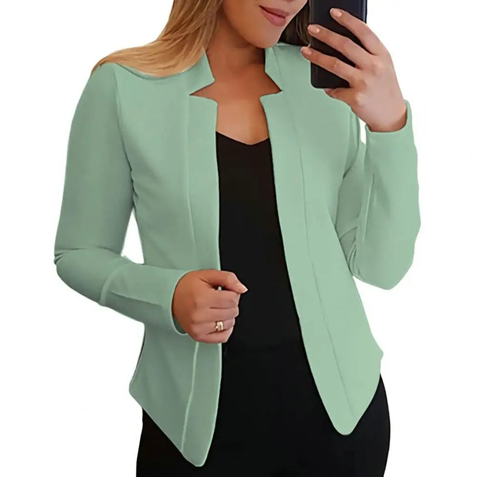 Miniatura: 2022 European and American fashion lapel cardigan mid -length temperament suit 