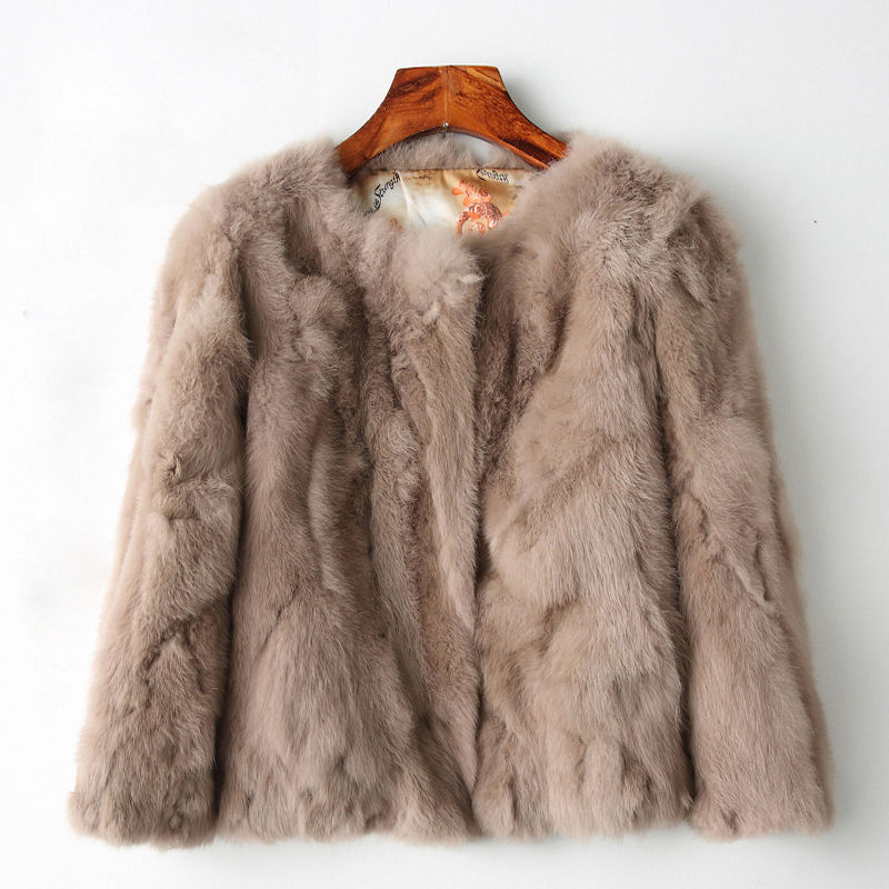 Miniatura: 2024 Winter Women The Real Rabbit Fur Coat Natural Rex Rabbit Fur Coat The Fash