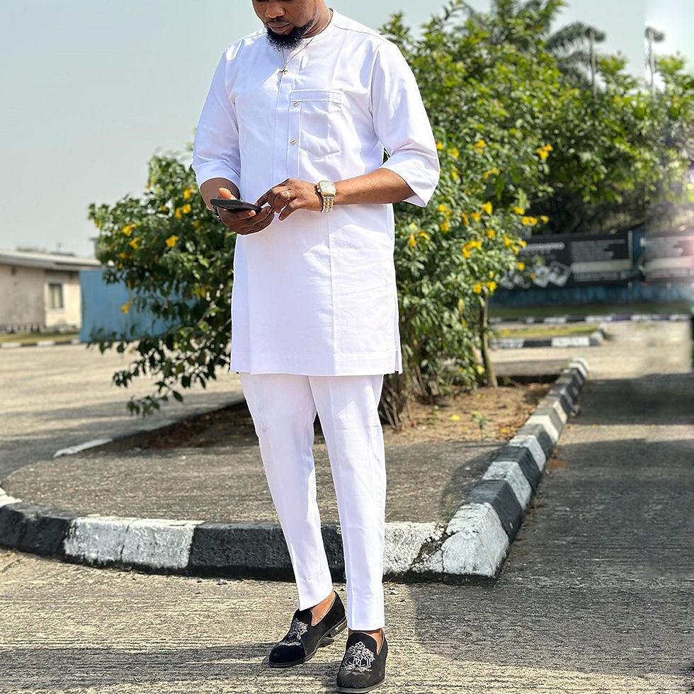 Thumbnail: New In Dashiki Kaftan 2 Pieces Sets Abaya Men's Clothing Shirt Pant Set Long Sl