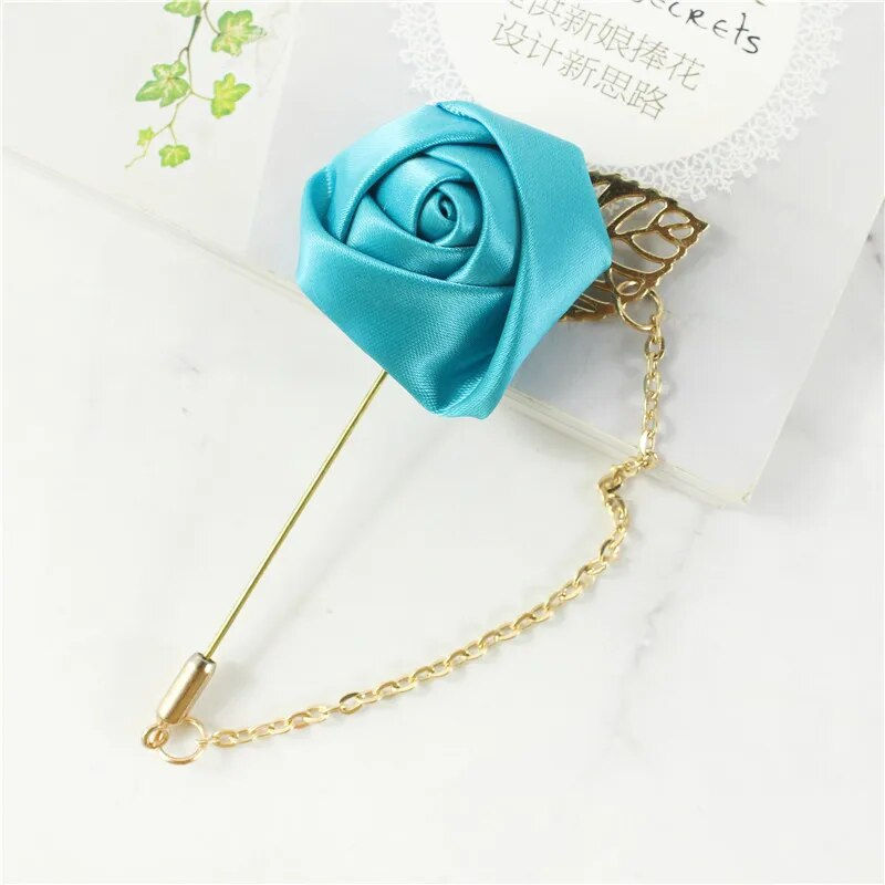 Thumbnail: YO CHO Groom Boutonniere Corsage Pins Wedding Silk Flower Groomsman Boutonniere