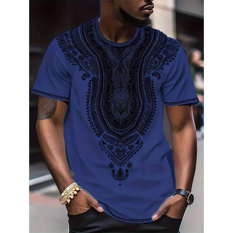 Thumbnail: African Ethnic Style T-Shirts Tribal Dashiki 3D Print Men's Women Short Sleeve 