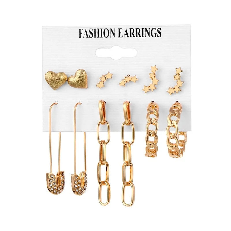 Thumbnail: FNIO Women's Earrings Set Pearl Earrings For Women Bohemian Fashion Jewelry 202