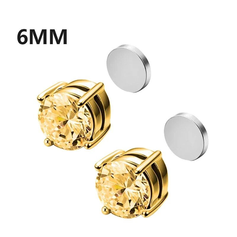 Miniatiūra: 1Pairs Crystal Strong Magnetic Ear Stud Clip Earrings for Men and Women Punk Ro