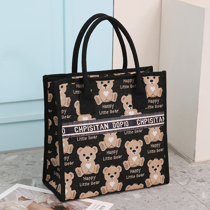 Thumbnail: New Arrival! Fashionable Top-handle Bag with Cute Cat Pattern Large Capacity Mo