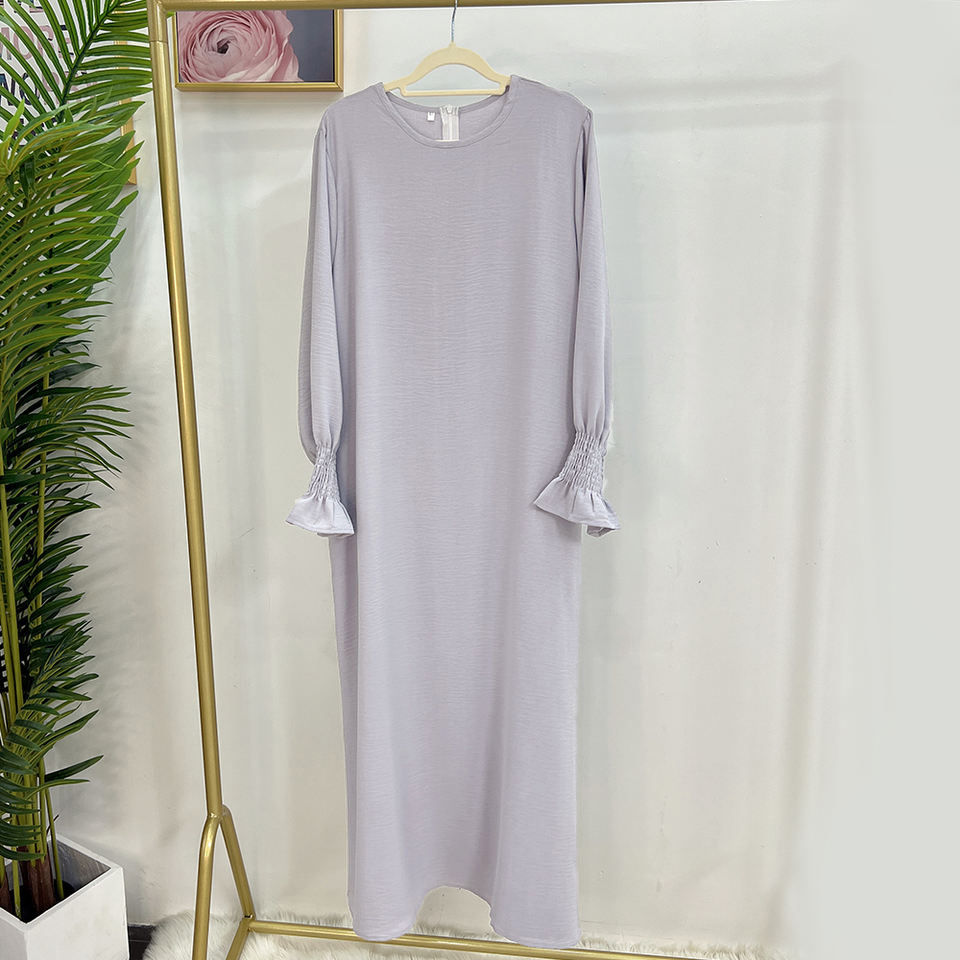 Thumbnail: Prayer Dress Solid Color Jazz Crepe Dubai Turkish Muslim Abaya Loose Islamic Cl