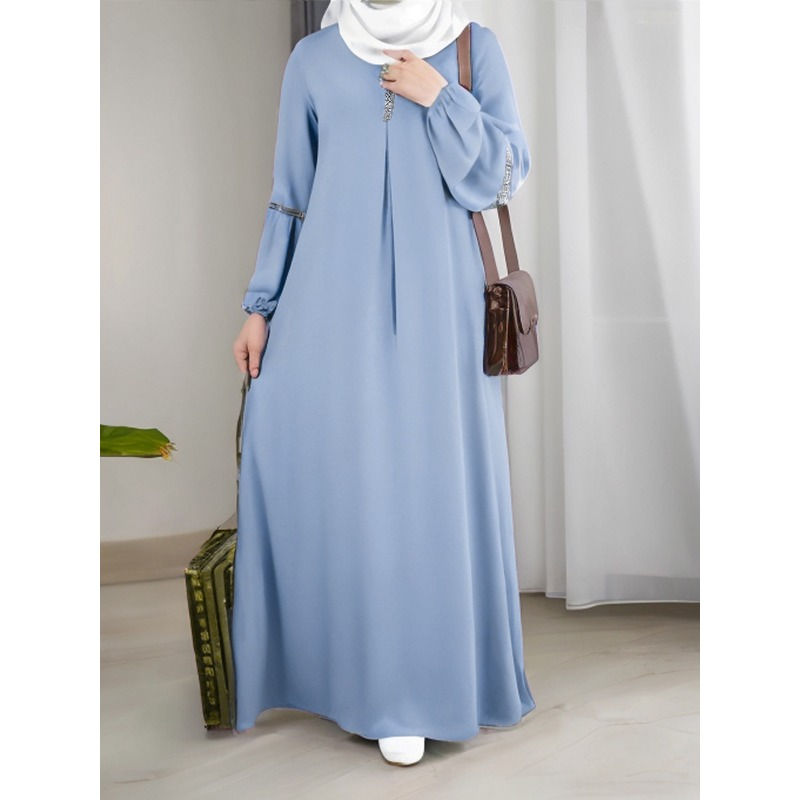 Μικρογραφία: Fashion Saudi Arabia Dubai Abaya Women Dresses Casual Sequin Sundress Outfit Mu