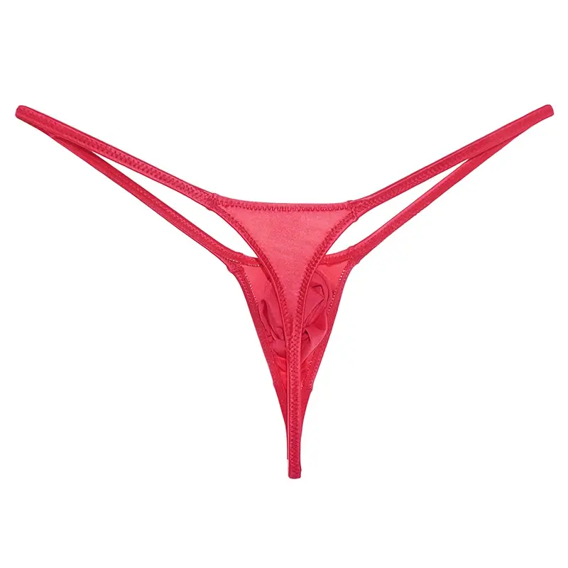 ภาพขนาดย่อ: YAULAANG Sexy men's gloss gay underwear oily G-Strings thong Shiny low-waisted