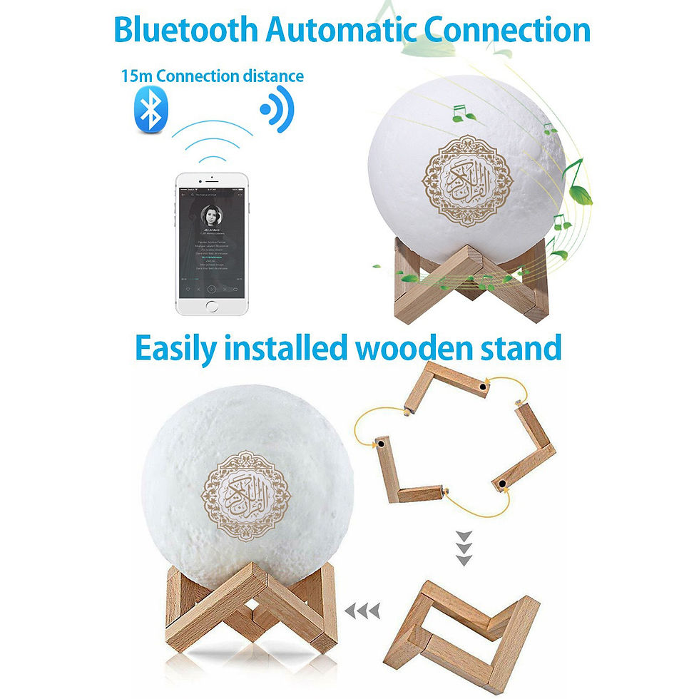 Thumbnail: Holy Mini Bright Muslim Night Light Quran Lamp Box Koran Gift Azan Wireless Blu