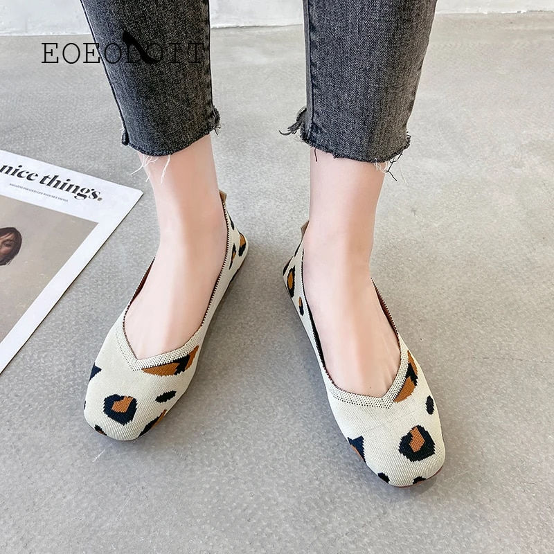 Thumbnail: Plus Size 42 Women Casual Ballet Flats Shoes Square Toe Slip On Flat Heel Anti