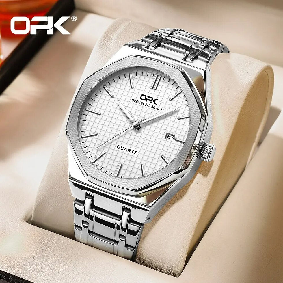 Thumbnail: Opk Brand Men Watch Simple Fashion Waterproof Luminous Stainless Steel Strap