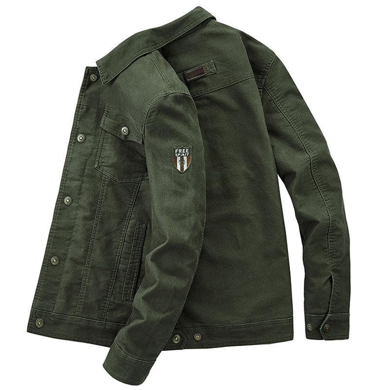 Thumbnail: Men's Lightweight Cotton Military Jackets Spring Autumn Casual Multi-pocket Arm