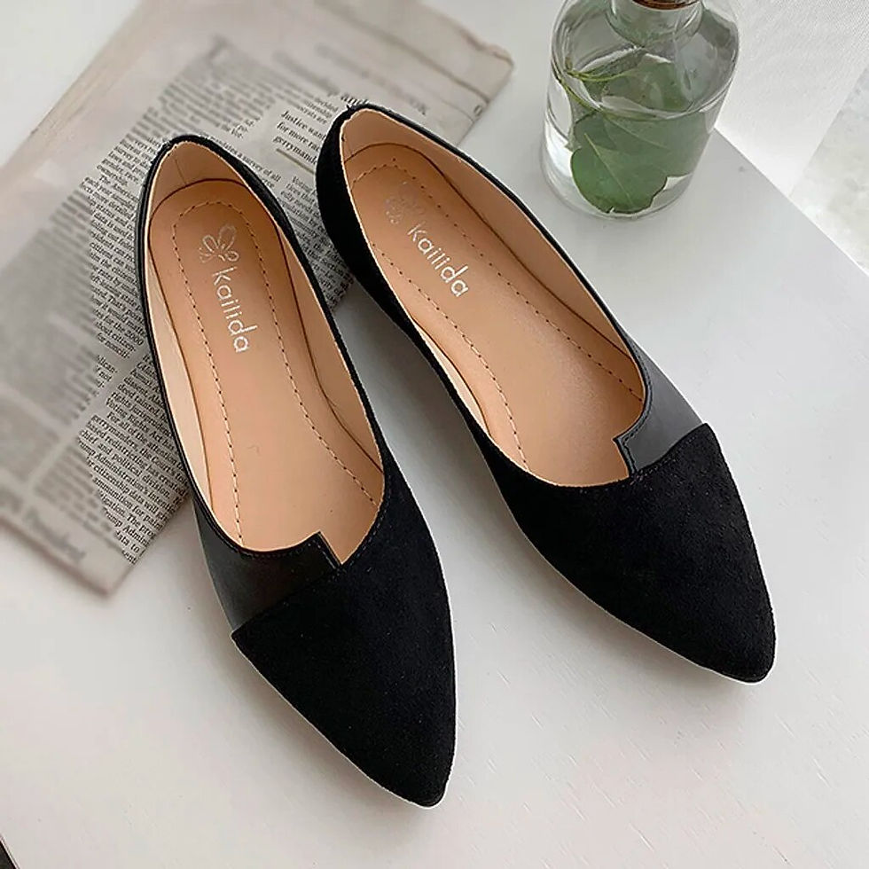 ภาพขนาดย่อ: Women Shoes Fashion Splice Color Mule Flats Pointed Toe Ballerina Ballet Flat S