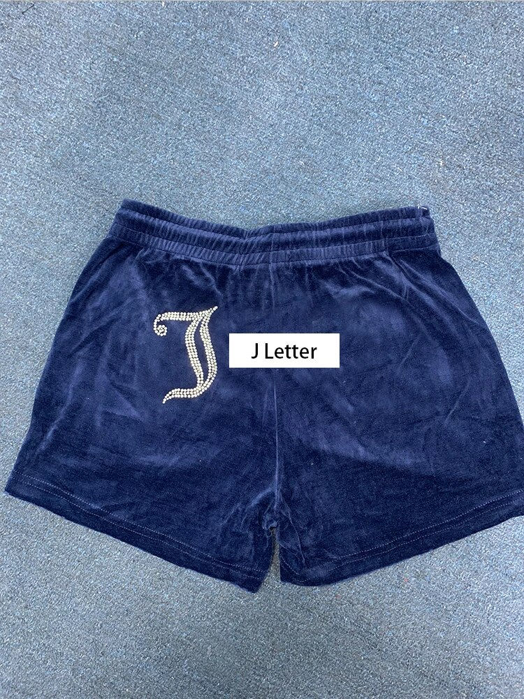 섬네일: Velour Shorts Y2k Women Clothing Biker Shorts Drawstring Sporty Short for Gym N