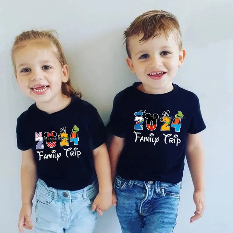 Miniatura: 2024 Family Trip Shirts Funny Mickey Minnie Family Matching Outfits Look First