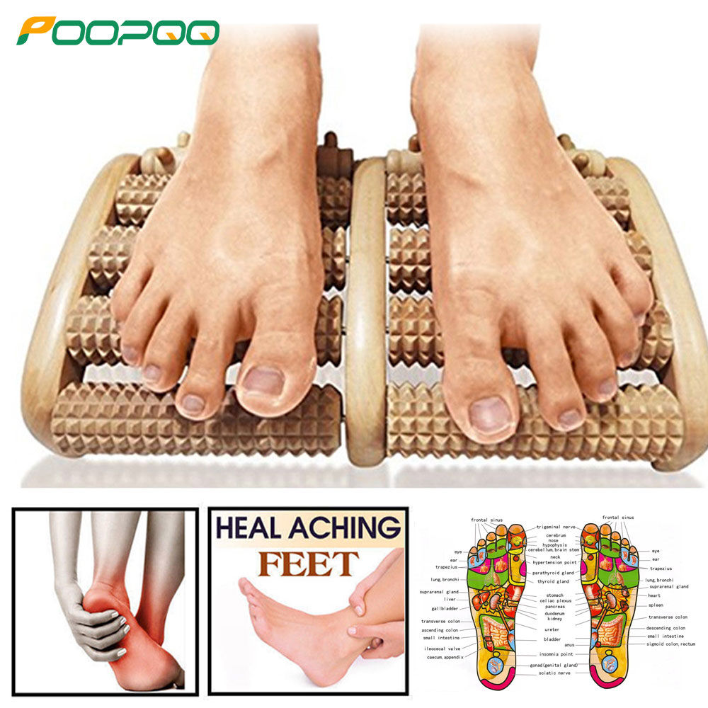 Wooden Foot Roller Wood Care Massage Reflexology Muscle Relax Relief Massager S