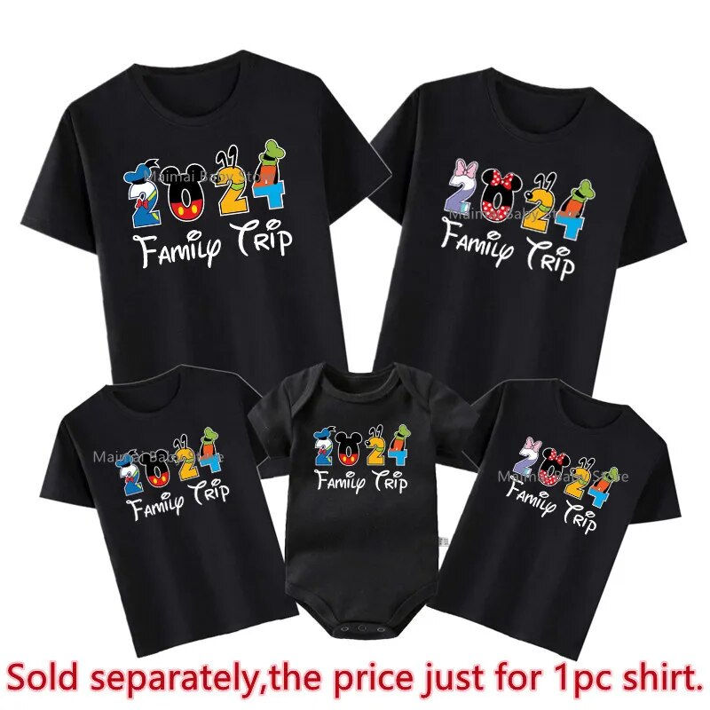 Miniatura: 2024 Family Trip Shirts Funny Mickey Minnie Family Matching Outfits Look First