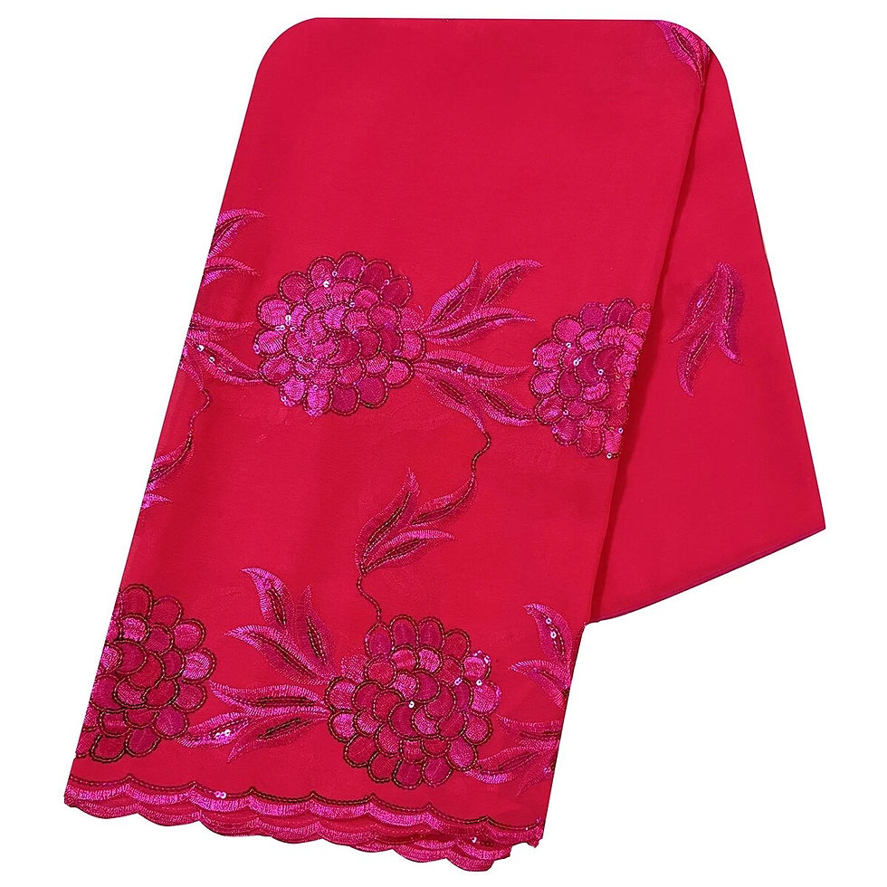 الصورة المصغرة: African Fashion Muslim Scarf  Party Evening Medium Size Sequin Embroidery Chiff
