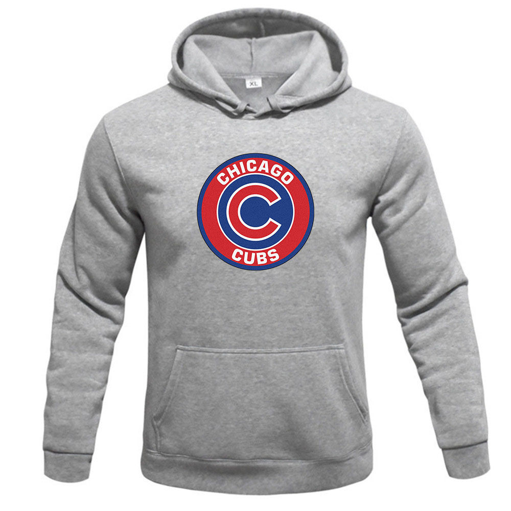 'Chicago CUBS' Men's Autumn Winter Fleece Hoodie Casual Sports Outdoor Fitness