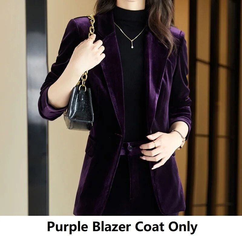 Imej kecil: High Quality Fabric Velvet Formal Women Business Suits OL Styles Professional P
