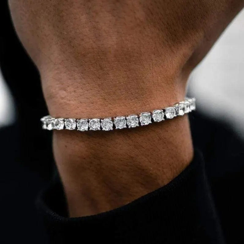 Miniatura: Luxury Crystal Tennis Bracelet Hip Hop Bracelet for Men Homme Trendy Punk Zirco