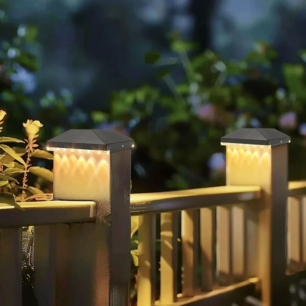 Thumbnail: 2 Pack Solar Post Cap Lights Outdoor Fence Post Deck Cap Lamp Solar Powered Dec