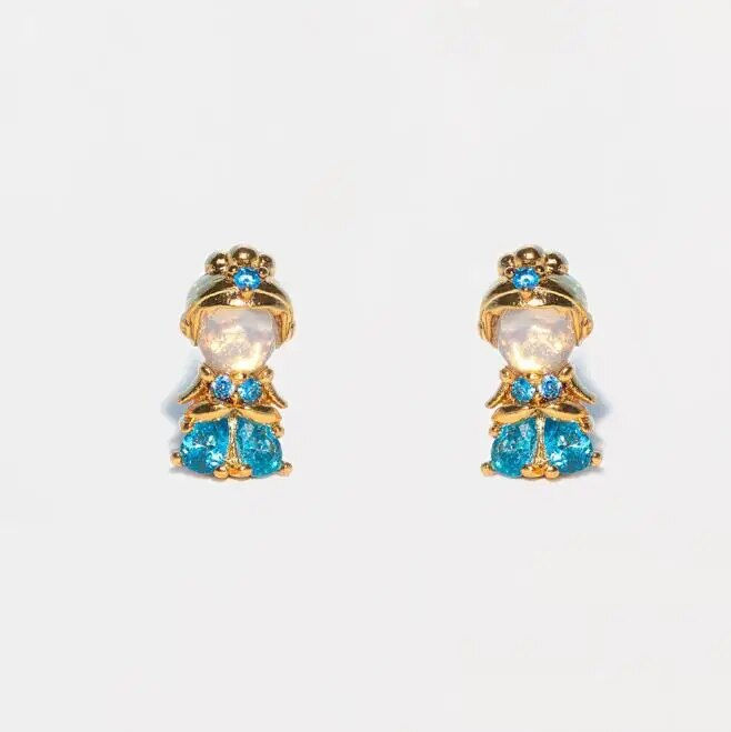 Thumbnail: 4PCS/Set 925 Silver Needles Ins Colorful Zircon Stud Earrings For Women Jewelry