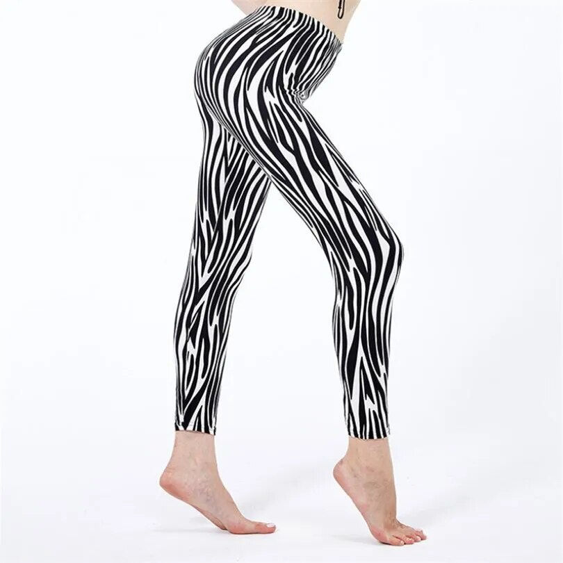 Μικρογραφία: VISNXGI Casual Leggings Women Black Elastic Leggings Women Fitness Sport Gym Hi