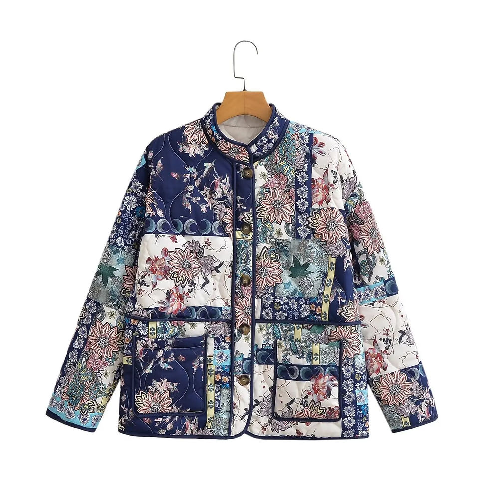 Thumbnail: Plus Size Women's Clothing Autumn And Winter Jackets Loose Tribal Style Stand C