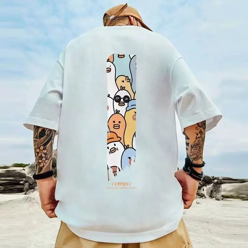 Thumbnail: Summer New Casual Loose T-shirt Short sleeved Men's Fashion Loose Printing Larg