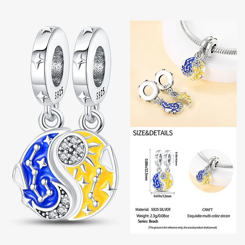 Thumbnail: Charms 925 Original Fit Pandora 925 Original Charm Bracelet Women 925 Silver Ho