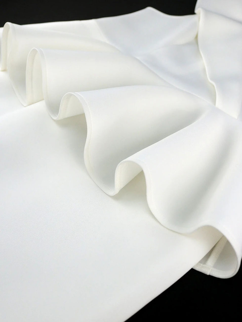 Thumbnail: White Party Dress Plus Size For Women Peplum Ruffles Hem Bodycon Elegant Off Sh