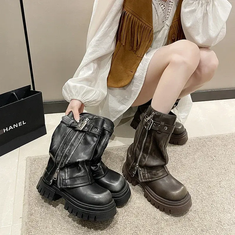 Miniatura: 2023 New Shoes for Women Belt Buckle Women's Boot Fashion Side Zipp Modern Boot
