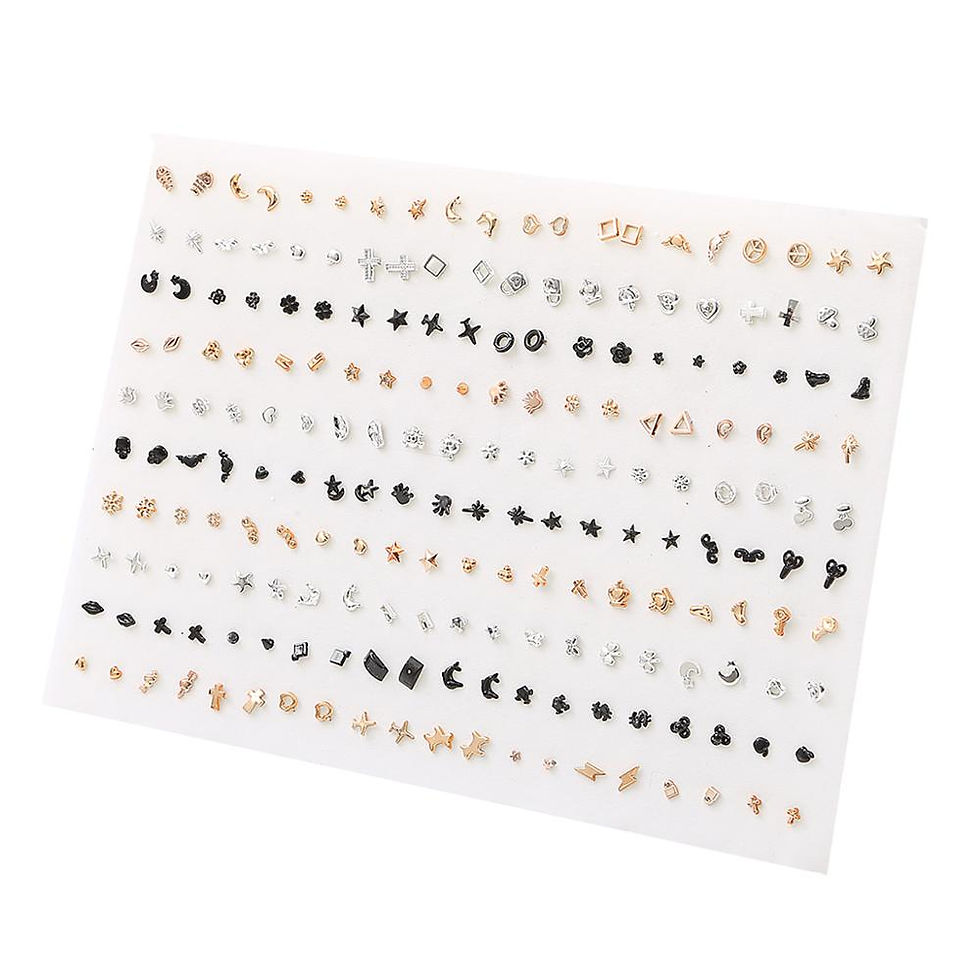 Miniaturbild: 100Pair Women Acrylic Crystal Small Stud Earrings Set Girls Child Heart Star An