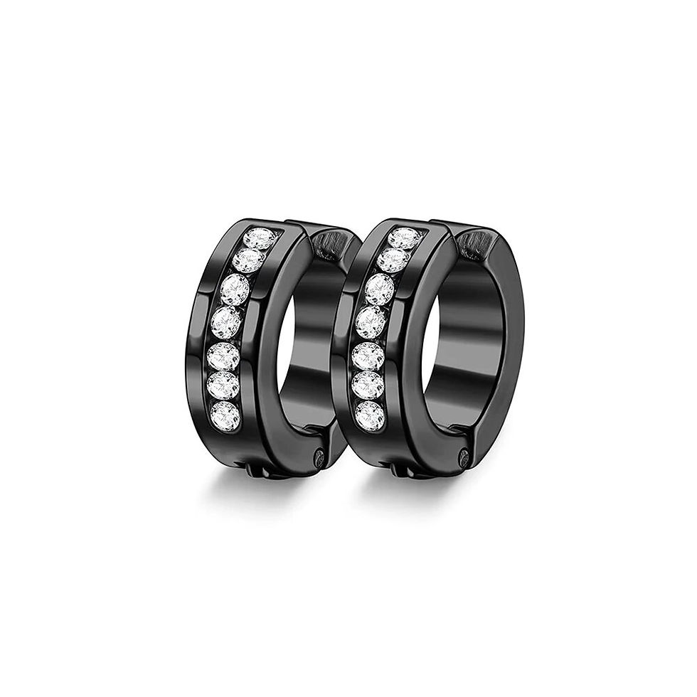 Thumbnail: 1 Pair/9 Pairs Non-Piercing Earrings Stainless Steel Clip On Hoop Earrings For 