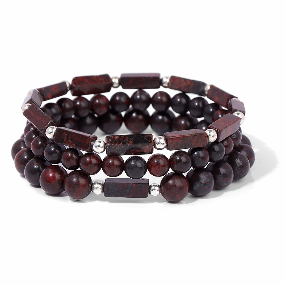 Thumbnail: Fashion Natural Stone Beads Men Bracelet Multilayer Black Lava Onyx Beads Charm