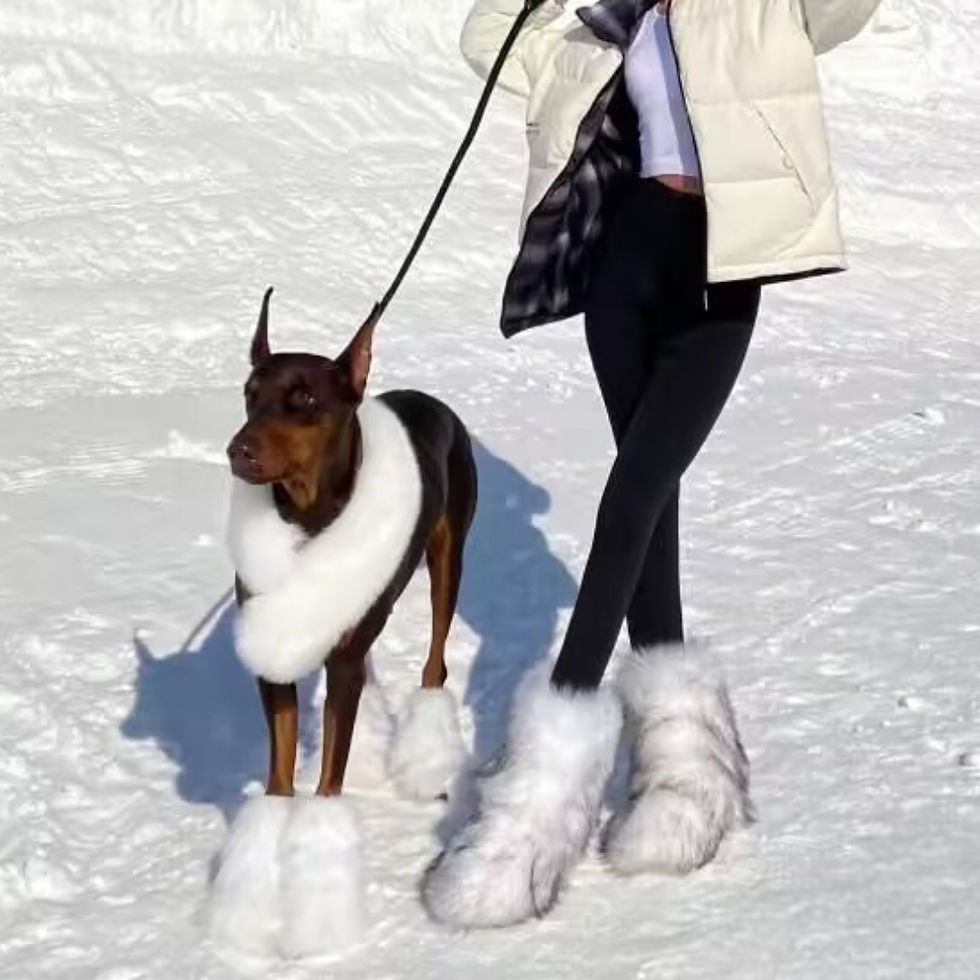 Miniaturbild: Y2K Fluffy Mid-calf Boots Winter Women Fashion Snow Boots Warm Cotton Shoes