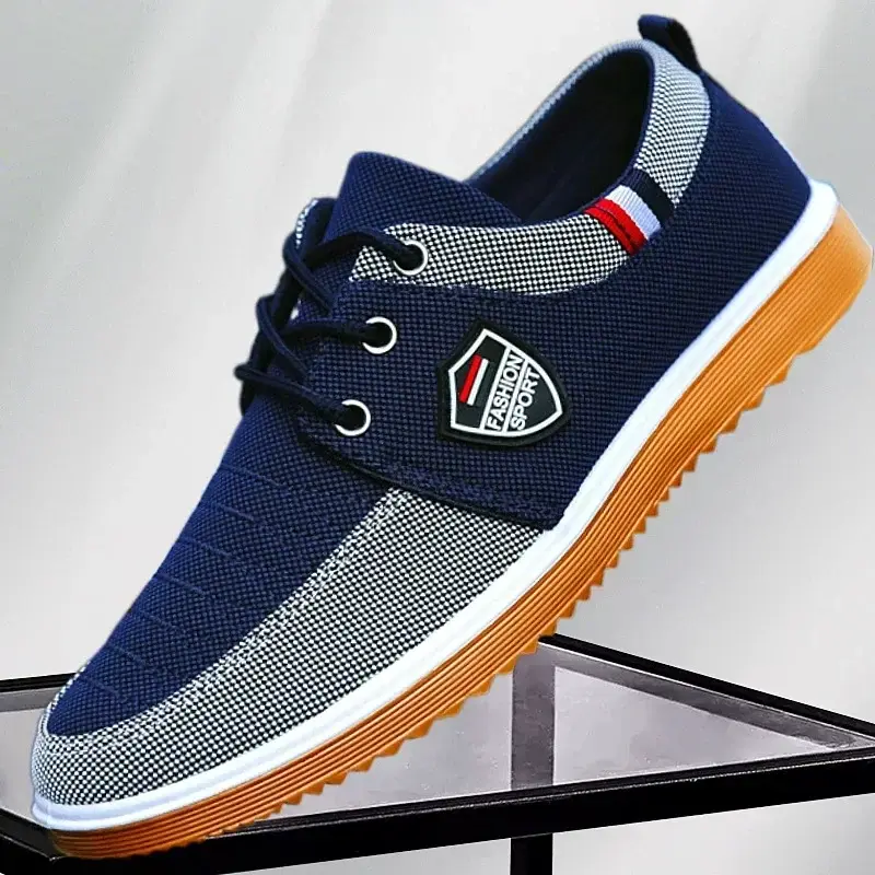 Thumbnail: Men's casual shoes Vulcanized Work loafers Mesh Lightweight Man sports shoes Ca