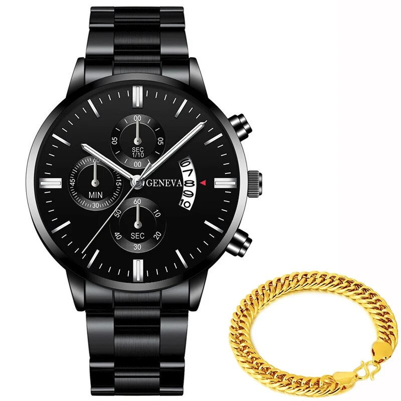 Thumbnail: reloj hombre Fashion Men Stainless Steel Watch Luxury Calendar Quartz Wrist Wat