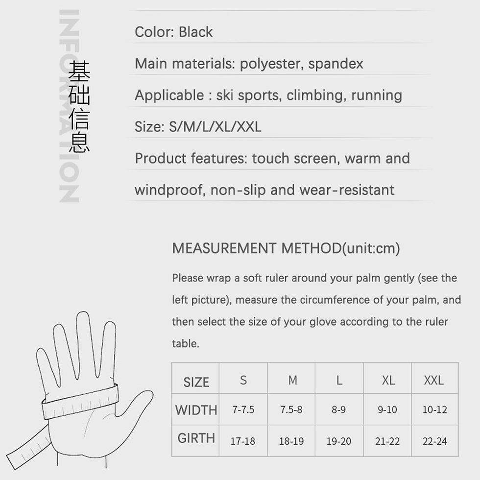 Thumbnail: Winter Men's Gloves Warm Touchscreen Sport Fishing Splash-proof Skiing Army Cyc