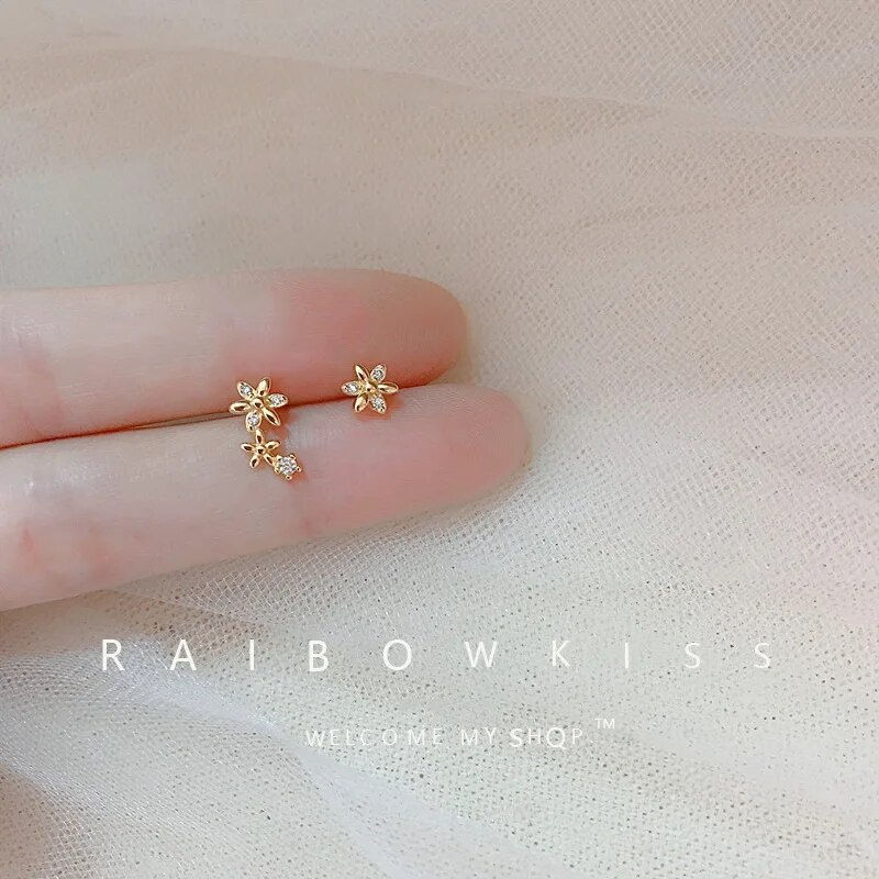 Thumbnail: 925 Silver Needle Zircon Earrings Hypoallergenic Fashion Ear Studs Female Penda