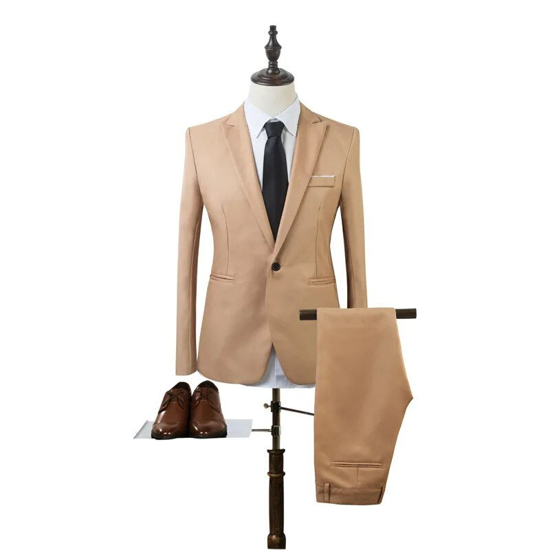 Miniatura: Men's 2024 Foreign Trade New Men's Fashion Business Two-piece Suit Ebay Korean