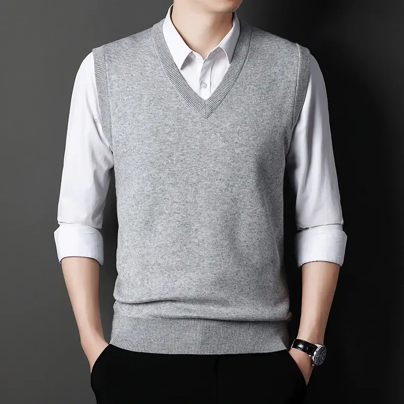 Thumbnail: Men's Solid Color Sweater Vest Casual Fashion Warm Top