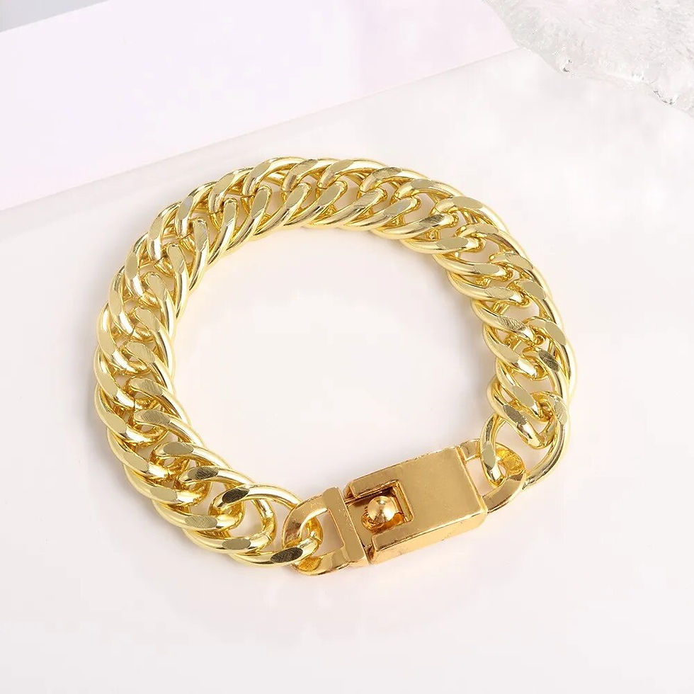 Thumbnail: New Trendy Cuban Chain Bracelet for Men Hip-Hop Metal Bracelets Buckle Chains B