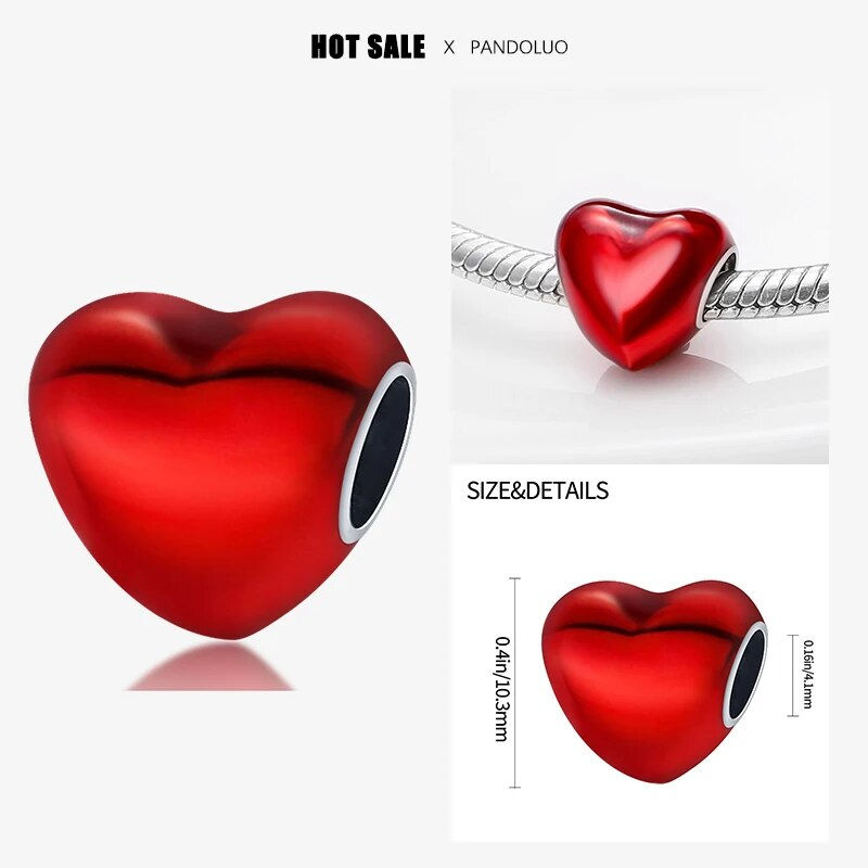 Thumbnail: Fits Pandora 925 Original Charms Bracelet For Women Silver Animal Heart Shape P