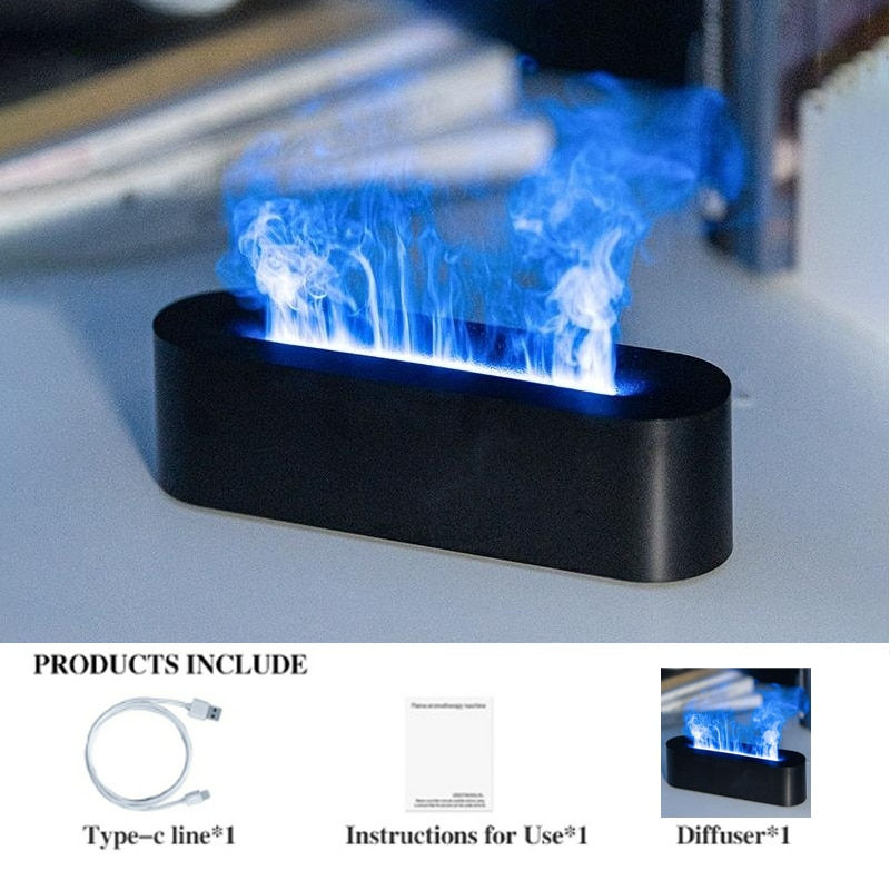 2023 Flame Aroma Diffuser Air Humidifier Ultrasonic Cool Mist Maker Fogger Led