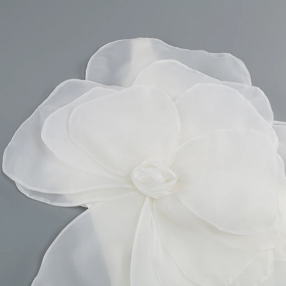 Miniaturebillede: Summer New Style White Oblique Shoulder Decorative Flower Dress Dress, Women's