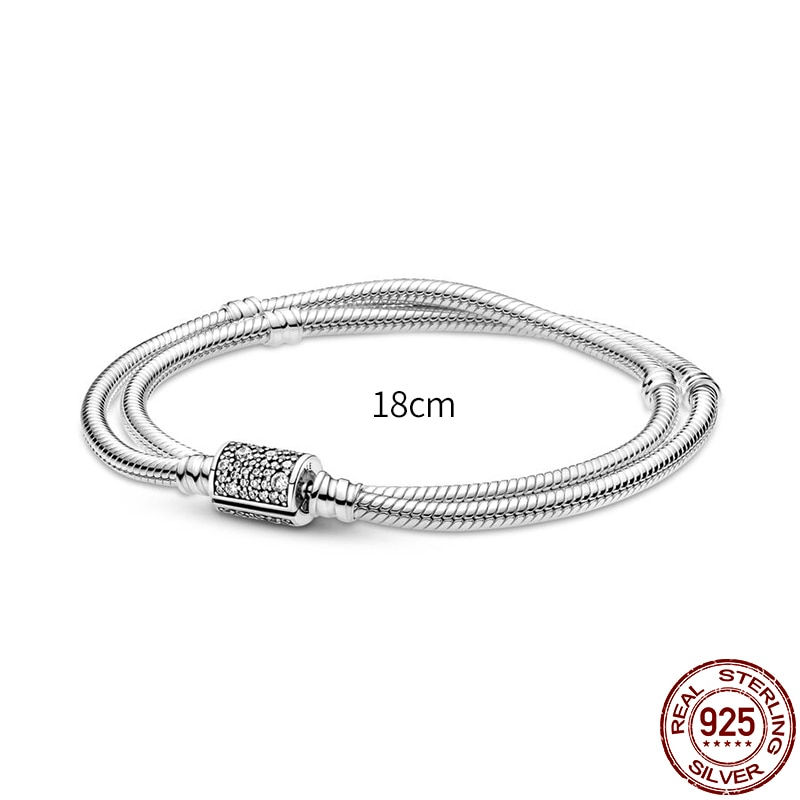 Thumbnail: New in 925 Sterling Silver Snake Chain Charm Bracelet Fits Pandach Original Pen