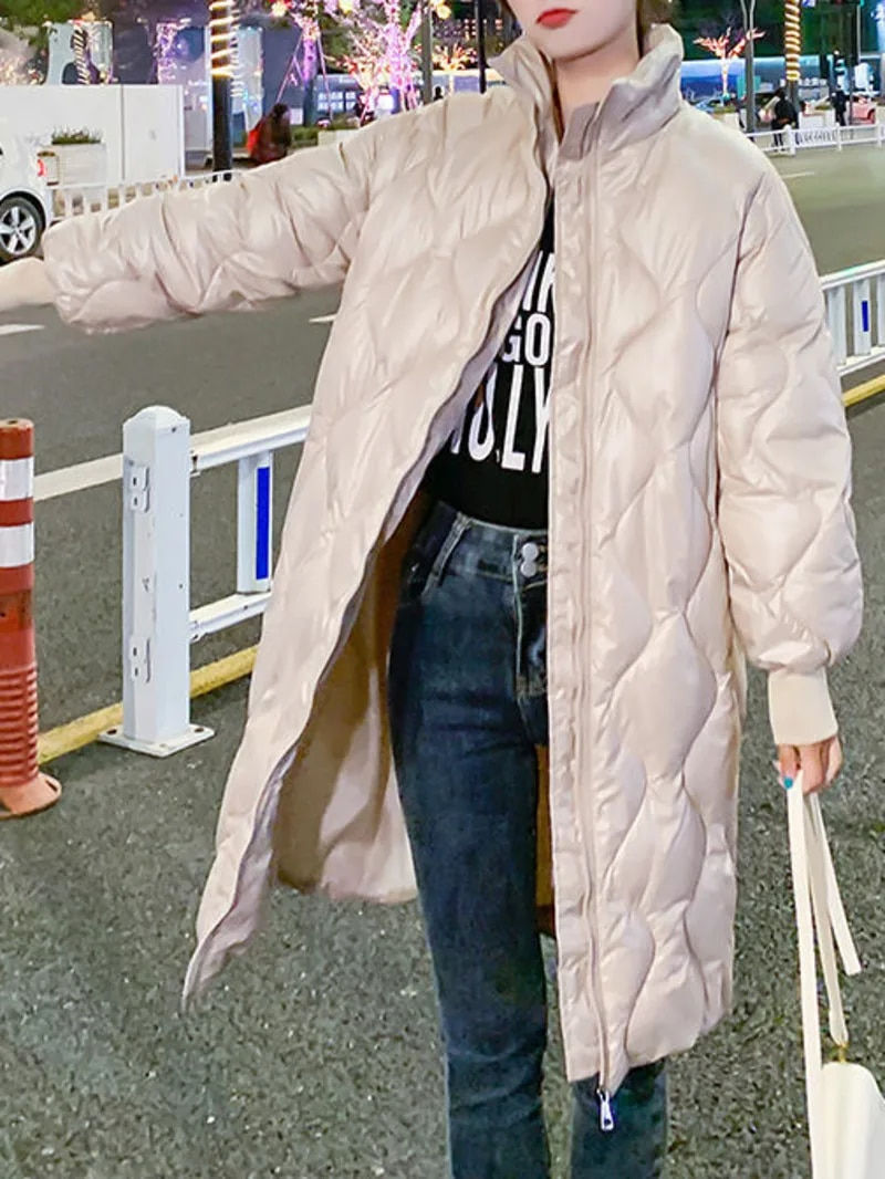 Miniatura: Winter Coat for Women Parka Women's Long Standing Collar 2022 Winter New Korean